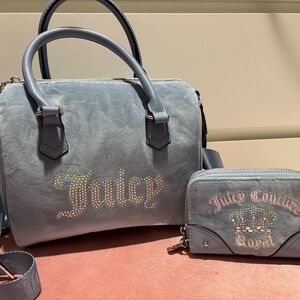 Juicy Couture Light Blue Satchel and Wallet